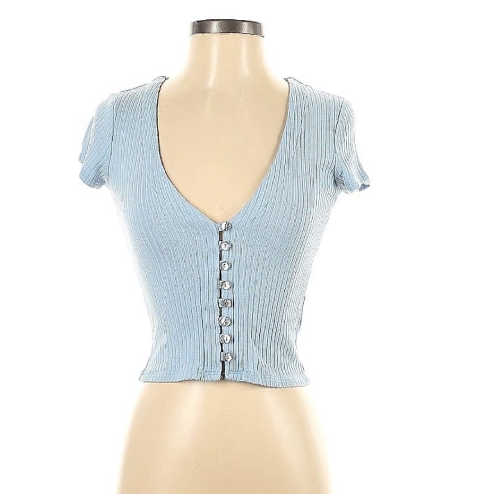 Reformation Nella Top Light Blue size Small